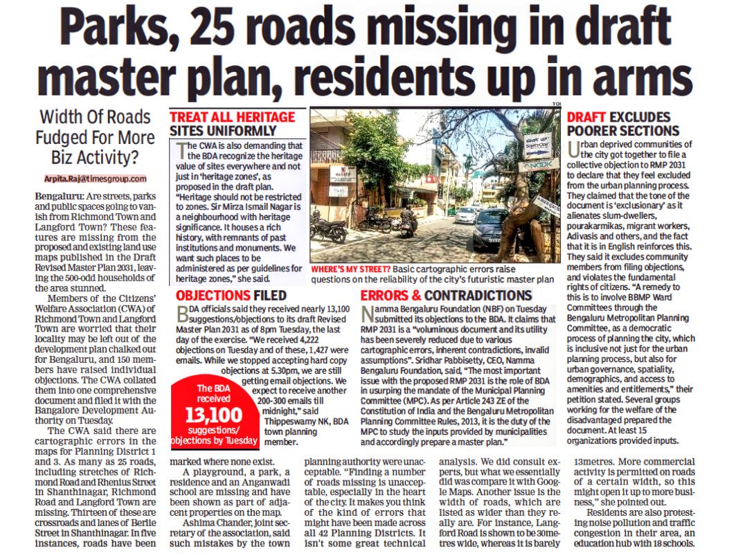 Namma_Bengaluru's tweet photo. BDA's Revised Master Plan 2031 for #Bengaluru is unconstitutional, filled with glaring errors &amp; proposes flawed outcomes. #BDARMPBeda must be d chant of all those fighting for #ReclaimingBengaluru. @rajeev_mp @timesofindia #mediawatch https://t.co/HHSUrBEFT9
