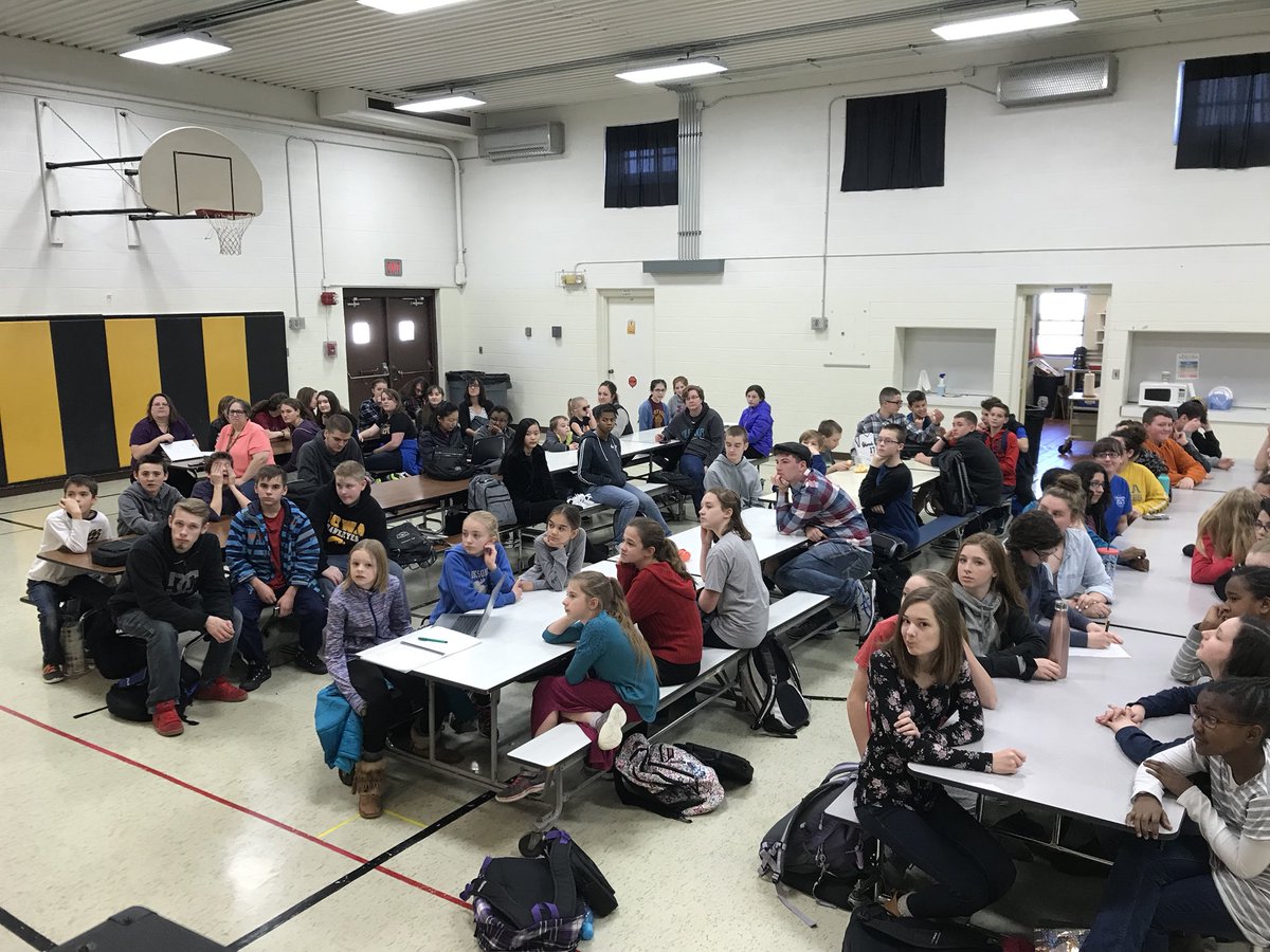 mphsap's tweet photo. Our Monday middle and high school students shared lunch time together after a brief assembly. It’s so fun to see everyone in the same room! #mphawks #mphsap https://t.co/sQJlBK48Kx