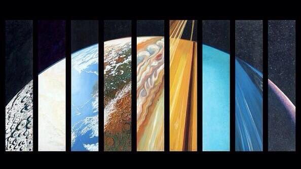 SpaceFlX's tweet photo. All the planets as one (plus Pluto! The art was created when Pluto was still considered a planet) https://t.co/LlsNf8vXgz