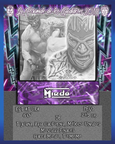 HELLLuchaLibre's tweet photo. And that leaves number 27.

Just who could possibly be the final individual to enter the tournament?

What name could we possibly have left to announce?

All that you need to know about it is a single word.

Miedo.

@ElPropioMiedo 

#Pirámide2018 https://t.co/0zfxbM3Q1I