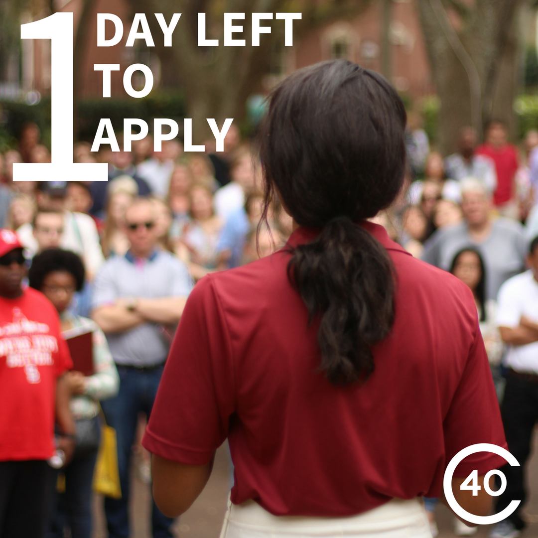 Charleston40's tweet photo. “I applied to be a tour guide so that I could assure overwhelmed &amp; anxious students that it’s alllll gonna work out (especially if you come to CofC!! 😜)” - @ashley_c_layne, Sophomore Tour Guide https://t.co/1rN1DgBc9N