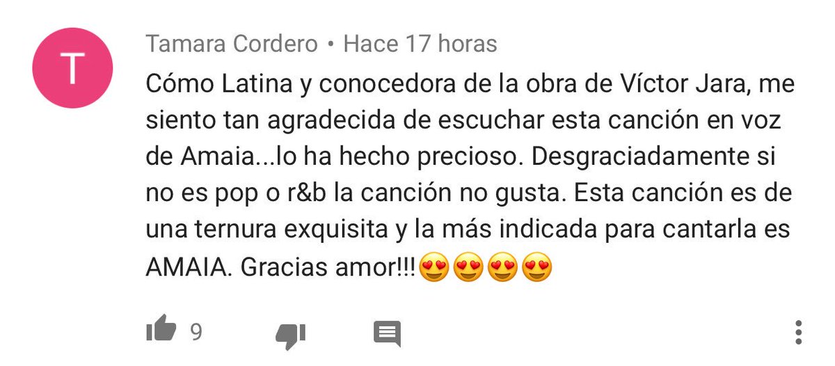 madnessworldd's tweet photo. Que comentarios más bonitos de chilenos en la actuación de Amaia ❤️ https://t.co/kenLGsGwPr