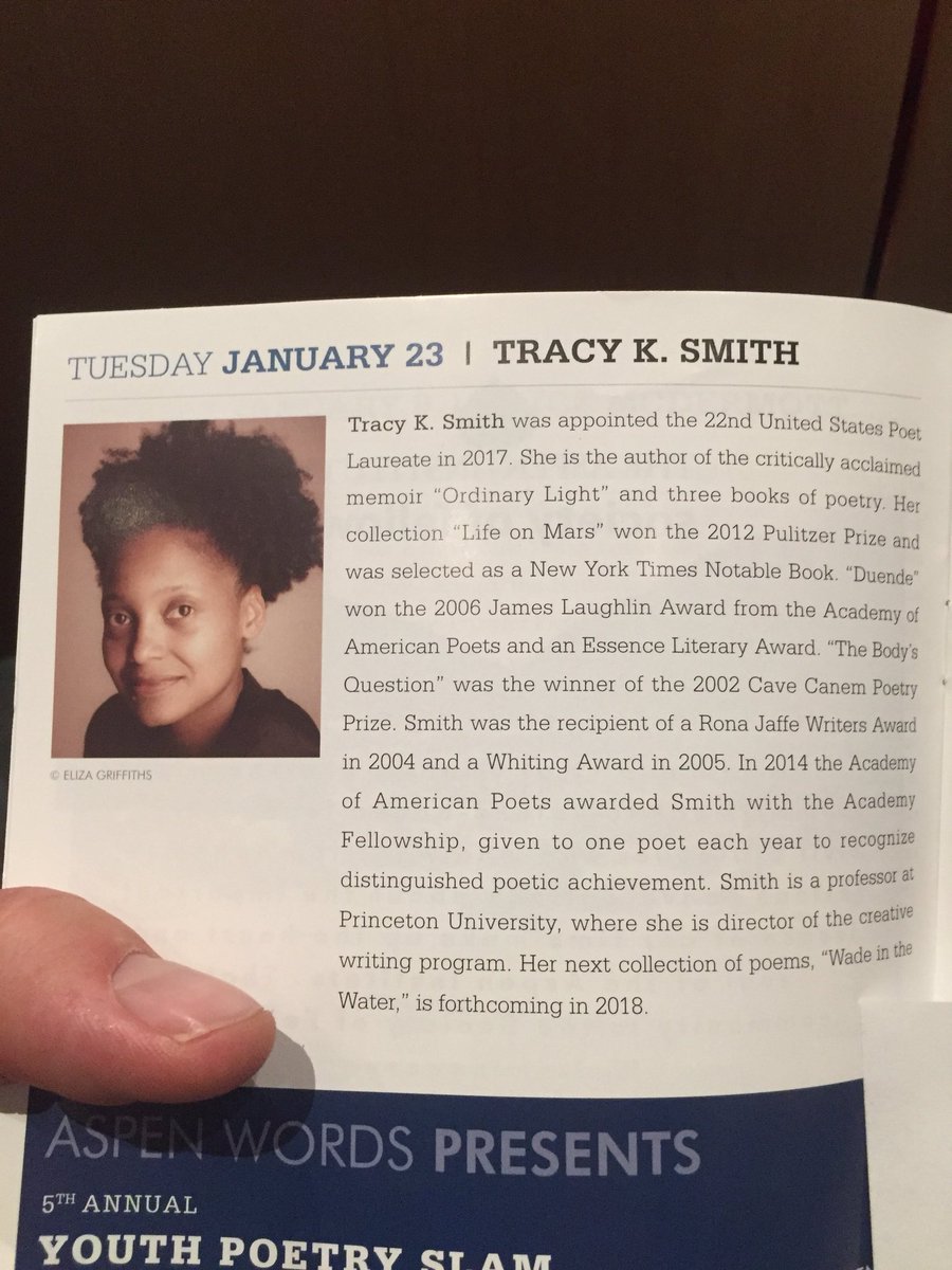 tyhollenbach's tweet photo. Back to one of my favorite places on earth! #WinterWords by @AspenInstitute with Tracy K. Smith. https://t.co/N7zrA74cev