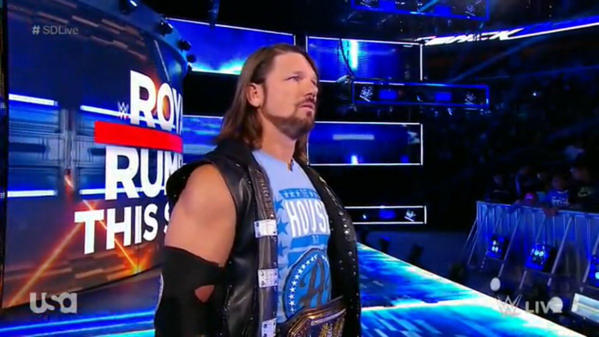 AJStylesCom_'s tweet photo. AJ Is not impressed with Kami tonight and starts his own "Nope" Movement #SDLive https://t.co/7fpnGChLzP