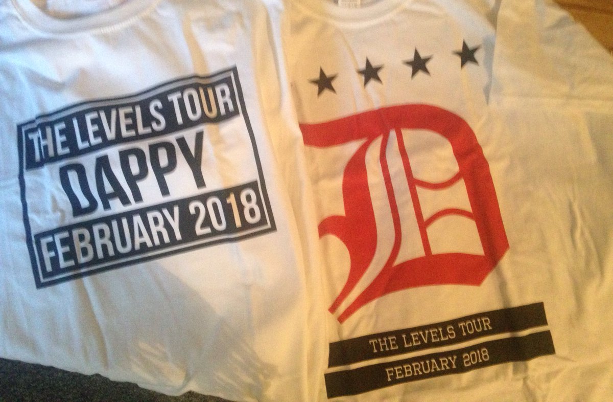 DappyDedicated's tweet photo. Your merchandise is the bestttt I want 1 of everything I have 1 hoody and 3 t-shirts so far 😩 @TheDappy can't wait to see you and @maze_dj at the levels tour! https://t.co/LWv96viEEx