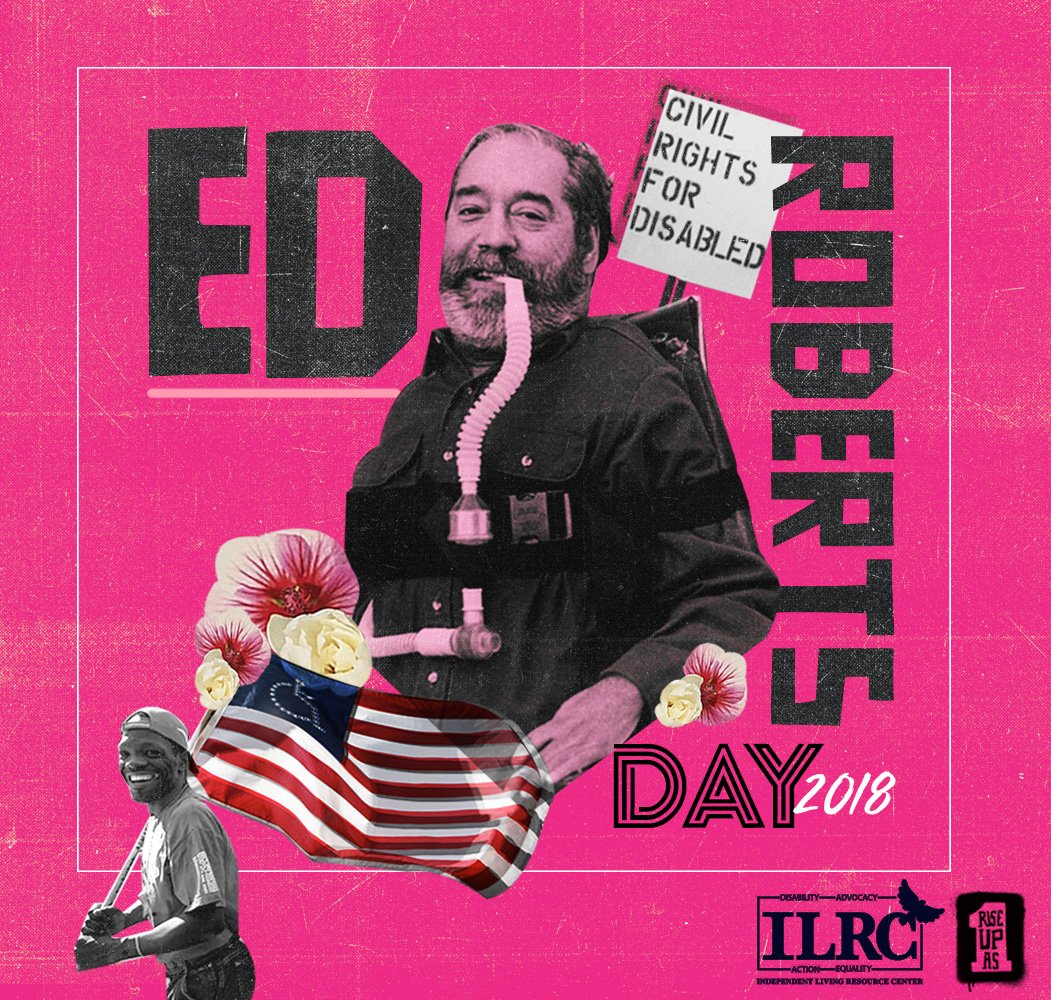 CalEndow's tweet photo. Today we celebrate #EdRobertsDay. Ed Roberts, the "Father of Independent Living," was a leader in CA's disability rights & justice movement. ✊🏽 Part of #EdsLegacy was transforming institutions to be more inclusive and accessible to folks with varying disabilities. #ERD2018 https://t.co/GVsYPKXVTp