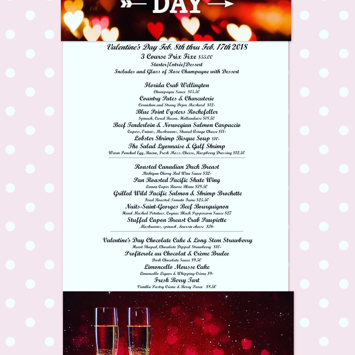 retrobistro's tweet photo. Almost that time, reservations are filling up fast at both locations #retrobistro #loversmenu #hotdatenight #mp56 https://t.co/FMfxDX9XhS