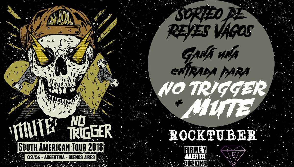 Rocktuver's tweet photo. 🤟🤟Última semana para ganar una entrada para ver a #Mute y #NoTigger el próximo 06/02 en Gier (Cap. Fed., Argentina).
Dale RT, suscribíte al canal (https://t.co/g4USzBpTFI) y ya estás participando, vieja! Y si nos seguís en Facebook, tenés más chances! https://t.co/I8Nl39BF1p https://t.co/95V8Ubqi2o