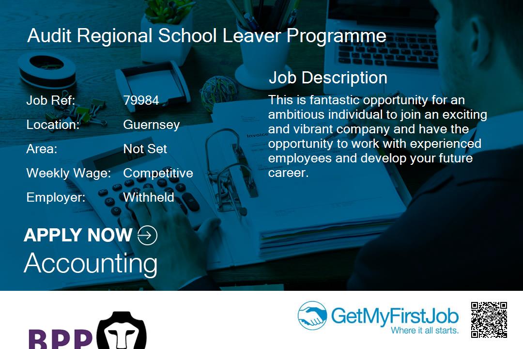 GetMyFirstJob's tweet image. @BPPProfApps are looking for an Audit Regional School Leaver Programme #apprentice in #Guernsey goo.gl/PK5P7w