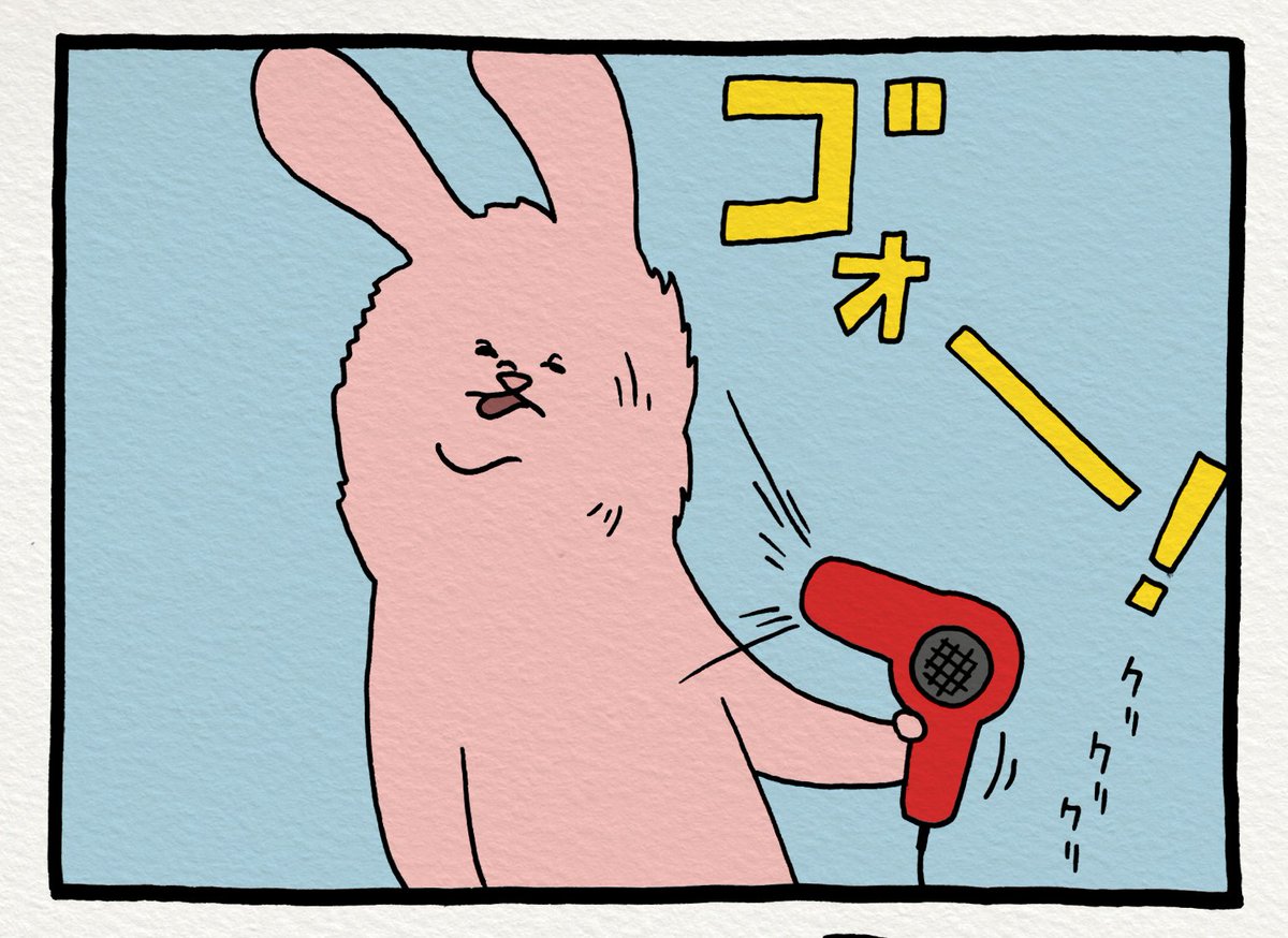 それどこ連載「スキウサギ＆キューライスの物々日記」。第二回はスキウサギとドライヤーのお話。 