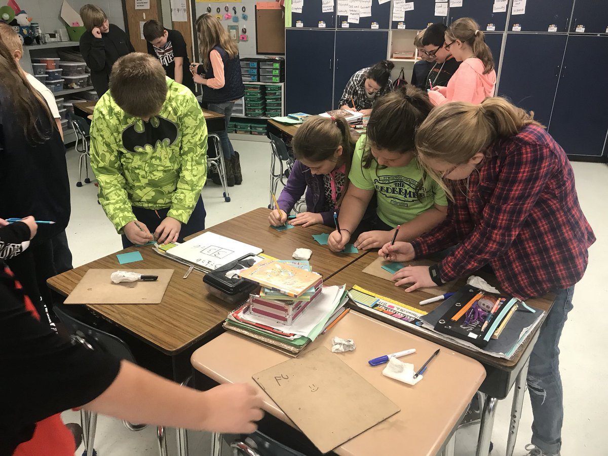 TeachinMyTribe's tweet photo. Using sticky’s to construct and critique during the Gallery Walk today in math class #teachfentress https://t.co/mZVqbgUUtz