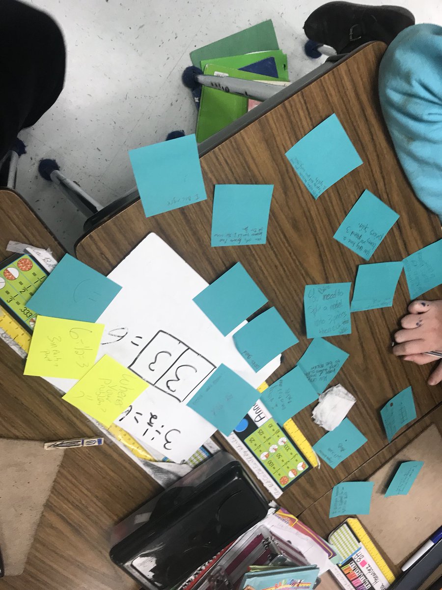 TeachinMyTribe's tweet photo. Using sticky’s to construct and critique during the Gallery Walk today in math class #teachfentress https://t.co/mZVqbgUUtz