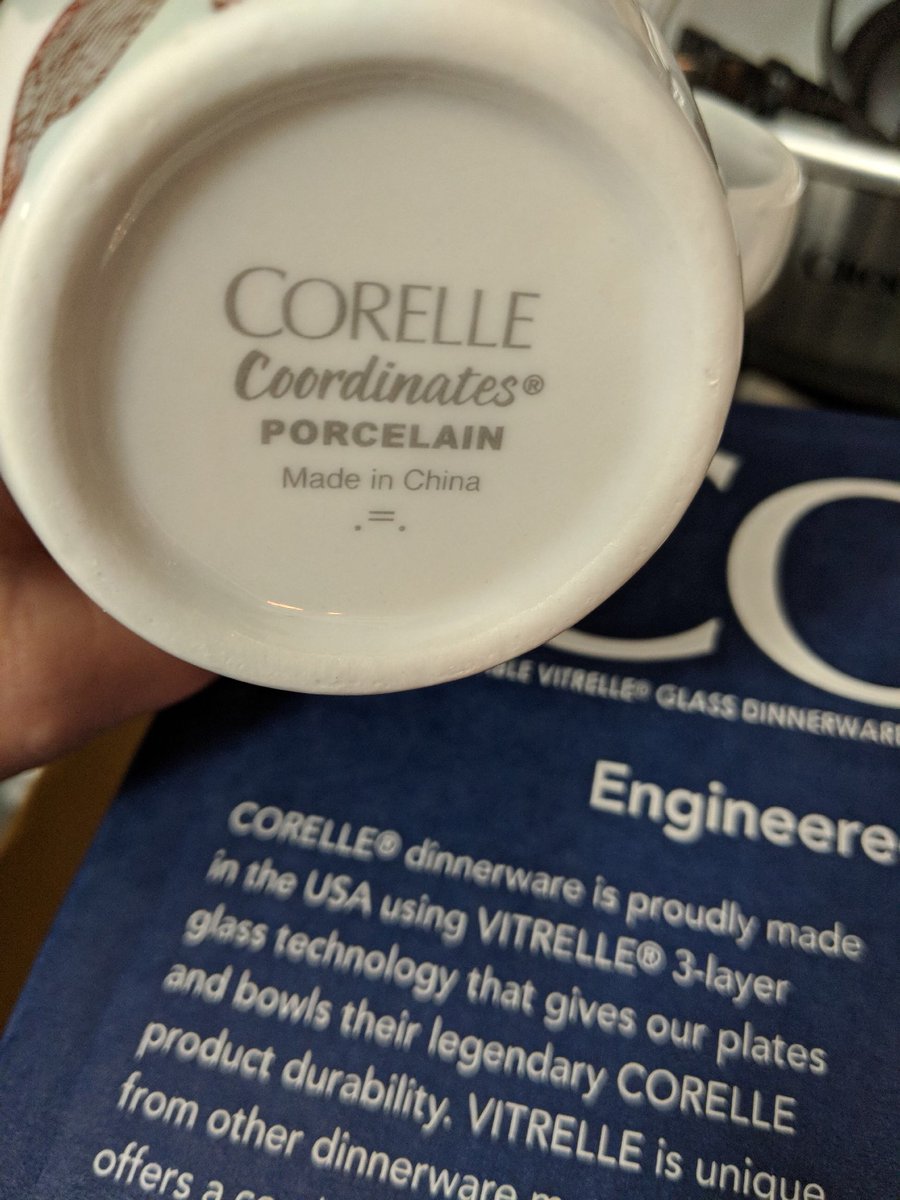 Rasmusse007's tweet image. So @WorldKitchenLLC (makers of Corelle)... which is it... Proudly made in the USA or Made in China?!? #returning #corelle #FalseAdverting #lies