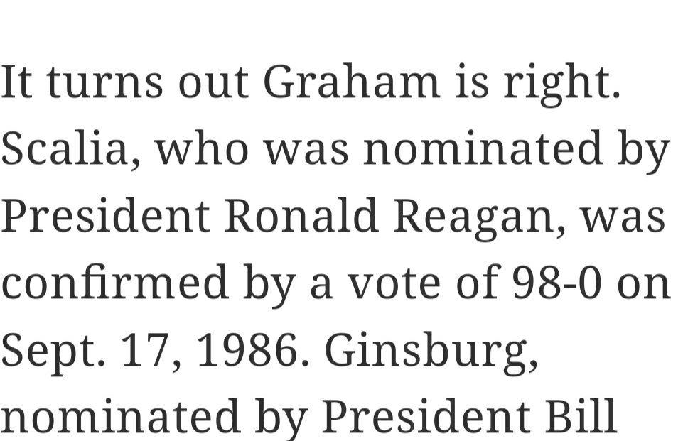 33. Appointed Scalia. Guess who didn't have a filibuster -proof majority? Why did the senate confirm him with 98-0? #VichyDems collaborate...