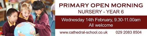 cslcardiff's tweet image. Primary Open Morning, Wednesday 14th February, Nursery to Year 6. All warmly welcome