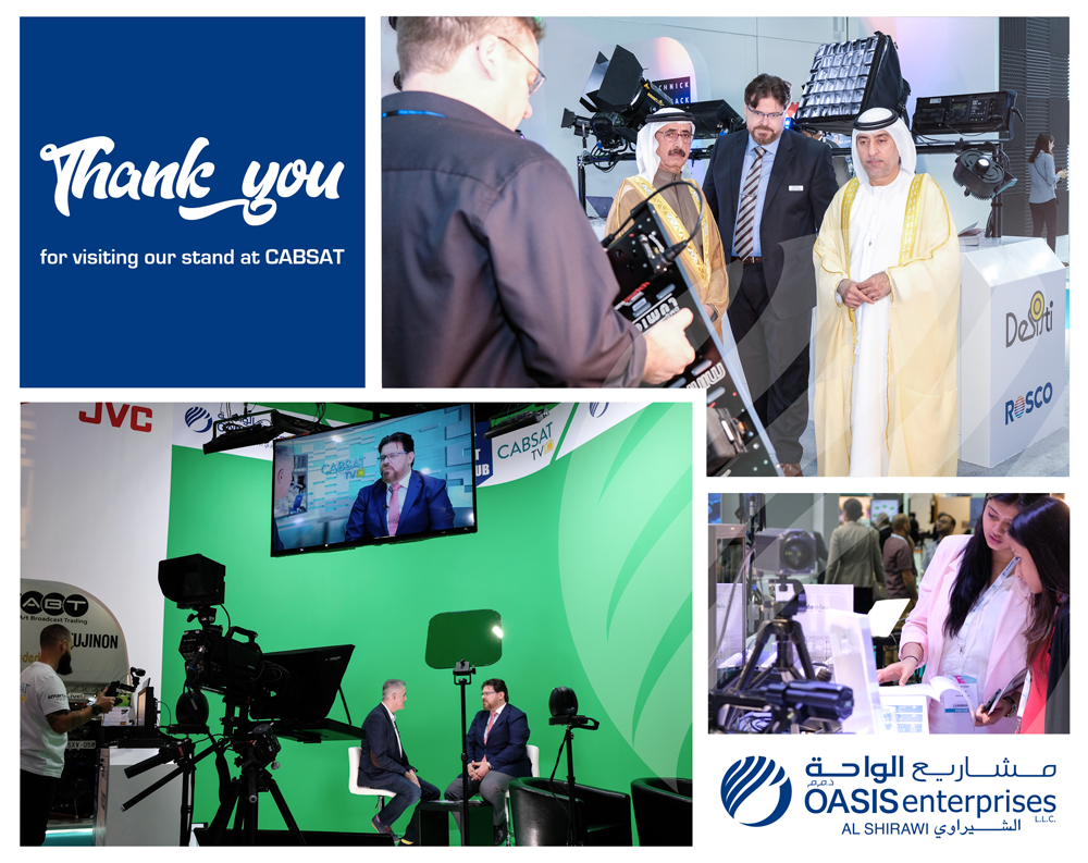 OasisMena's tweet photo. Thank you to all the visitors, for visiting our stand at CABSAT 2018.
@Rosco_Labs @DeSistiLighting @ayrtondigital @DatavideoEurope @JVCprofessional @JVCGULF @ETCInc #Fortinge, @DMG Lumière @BBS_Lighting #galaxiaLED, #LinkConnect https://t.co/WmOa2KEYNV