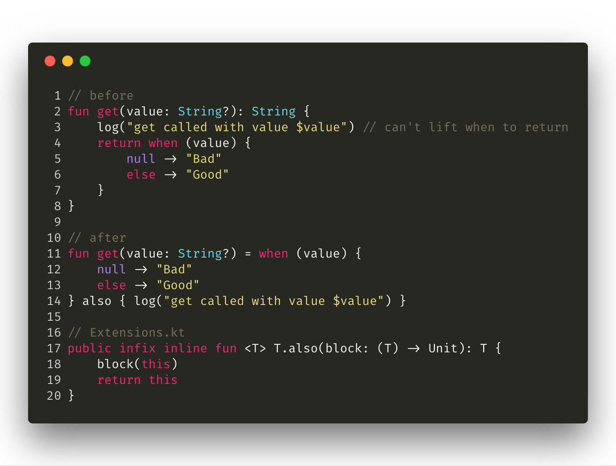 dmytrodanylyk's tweet image. When you really want to lift &apos;when&apos; to &apos;return&apos;. 😬

#AndroidDev #Kotlin #SolvingRealProblems