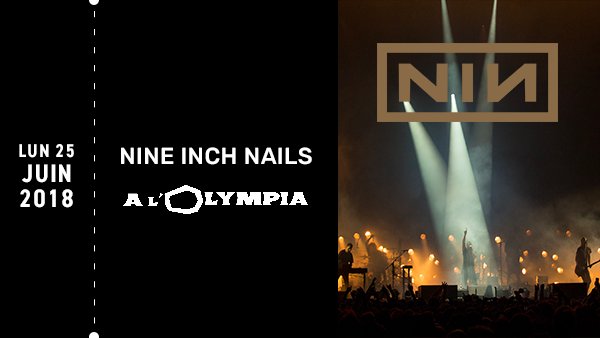 OLYMPIAHALL's tweet photo. .@nineinchnails, fièrement mené par Trent Reznor, annonce une date unique et intimiste à L’Olympia le 25 juin 2018.
Fer de lance du metal industriel, NIN résiste aux années et ne fait que se bonifier avec le temps, et ce, pour notre plus grand plaisir 😍 https://t.co/eLKmEkcpgu