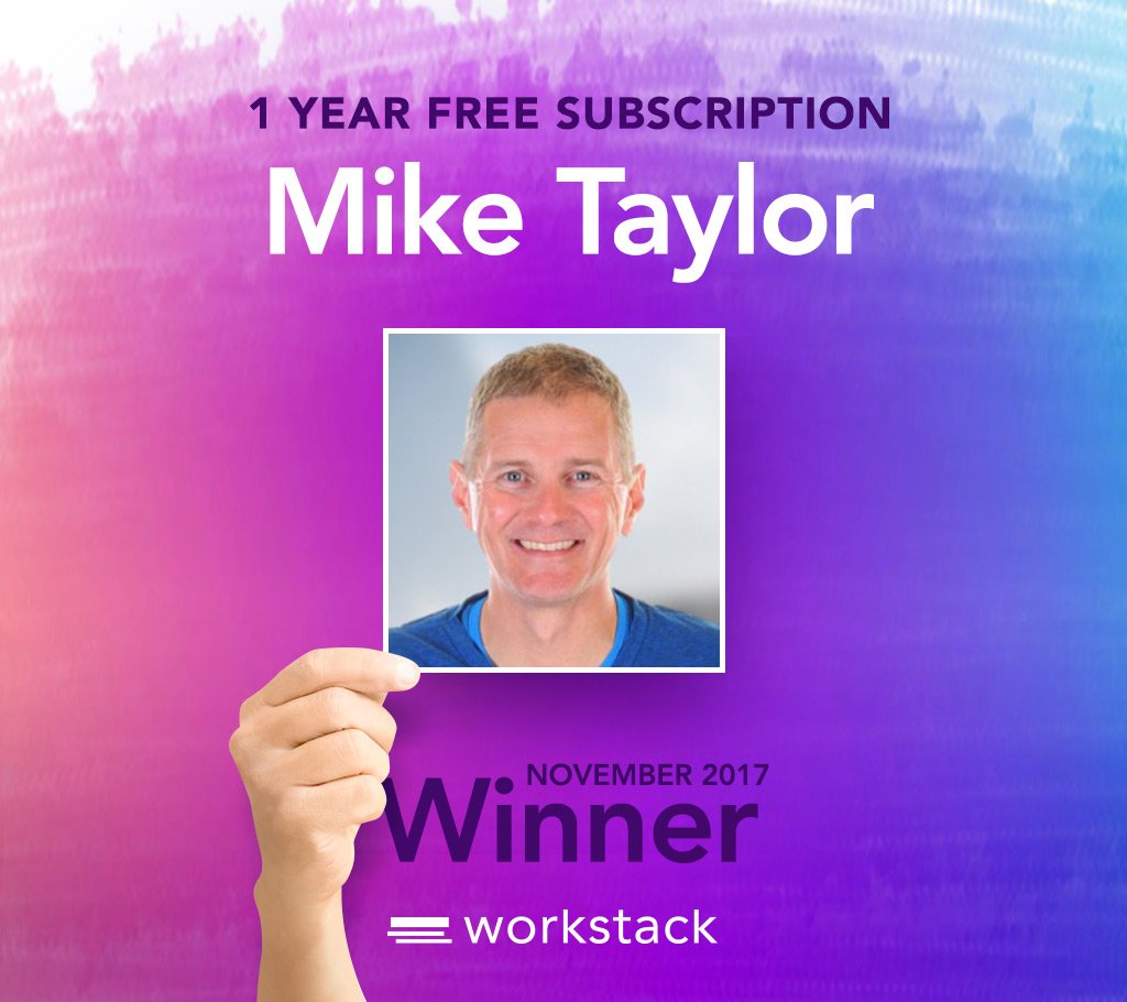 Workstack's tweet image. Hi, Mike @tmiket you're our November 2017 winner of a 1 year free subscription to @Workstack - DM us for your discount code.