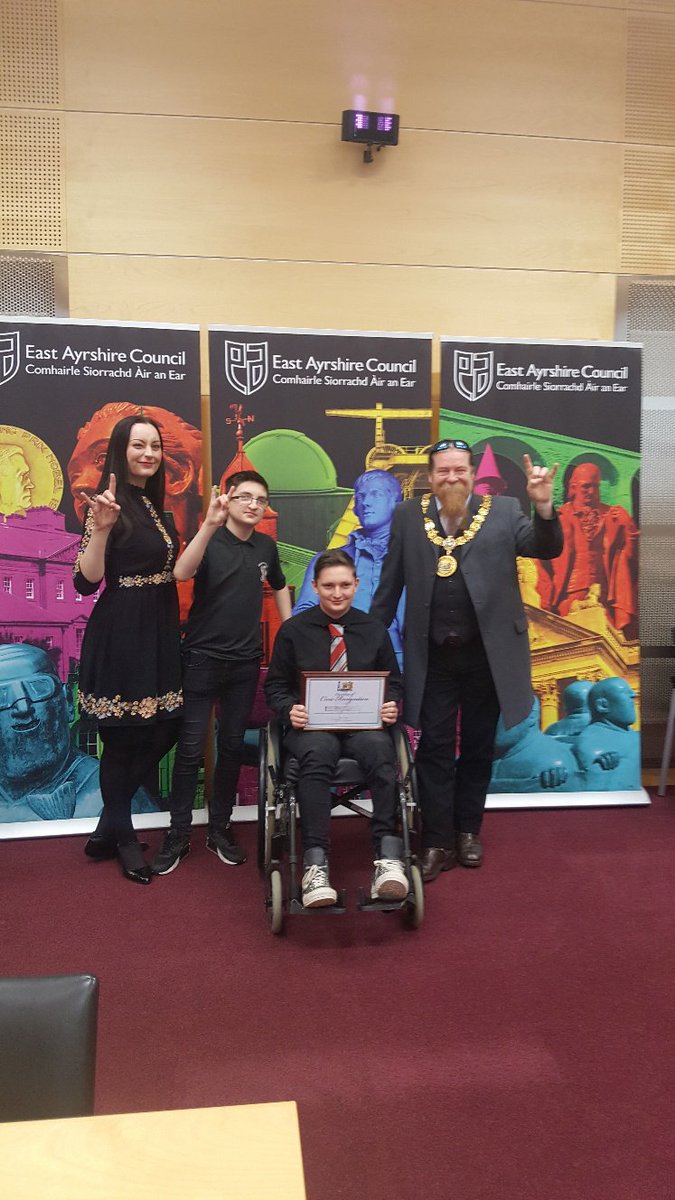 Congratulations to Cameron Radigan who was invited to a Civic Lunch yesterday with the Provost and Depute Provost of East Ayrshire Council, to receive a Civic Award for his exceptional talent in archery!