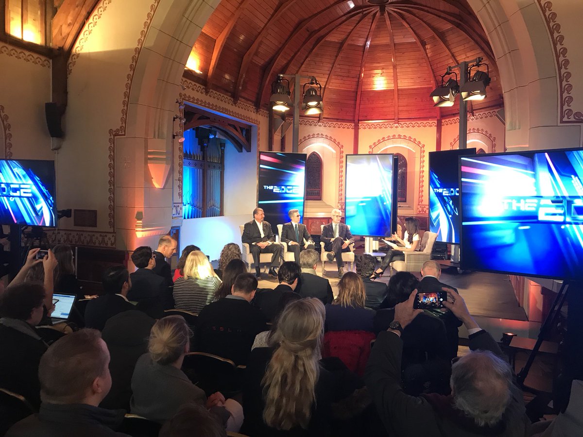 cnbcipr's tweet photo. We're talking about the #FutureOfWork in #Davos today. @cnbcKaren is joined by @SAP CEO @BillRMcDermott, @ABBgroupnews CEO @ABB_CEO, & @Eynews CEO @Mark_Weinberger for this special #CNBCDebate #WEF18 https://t.co/cUb9GOnNwo