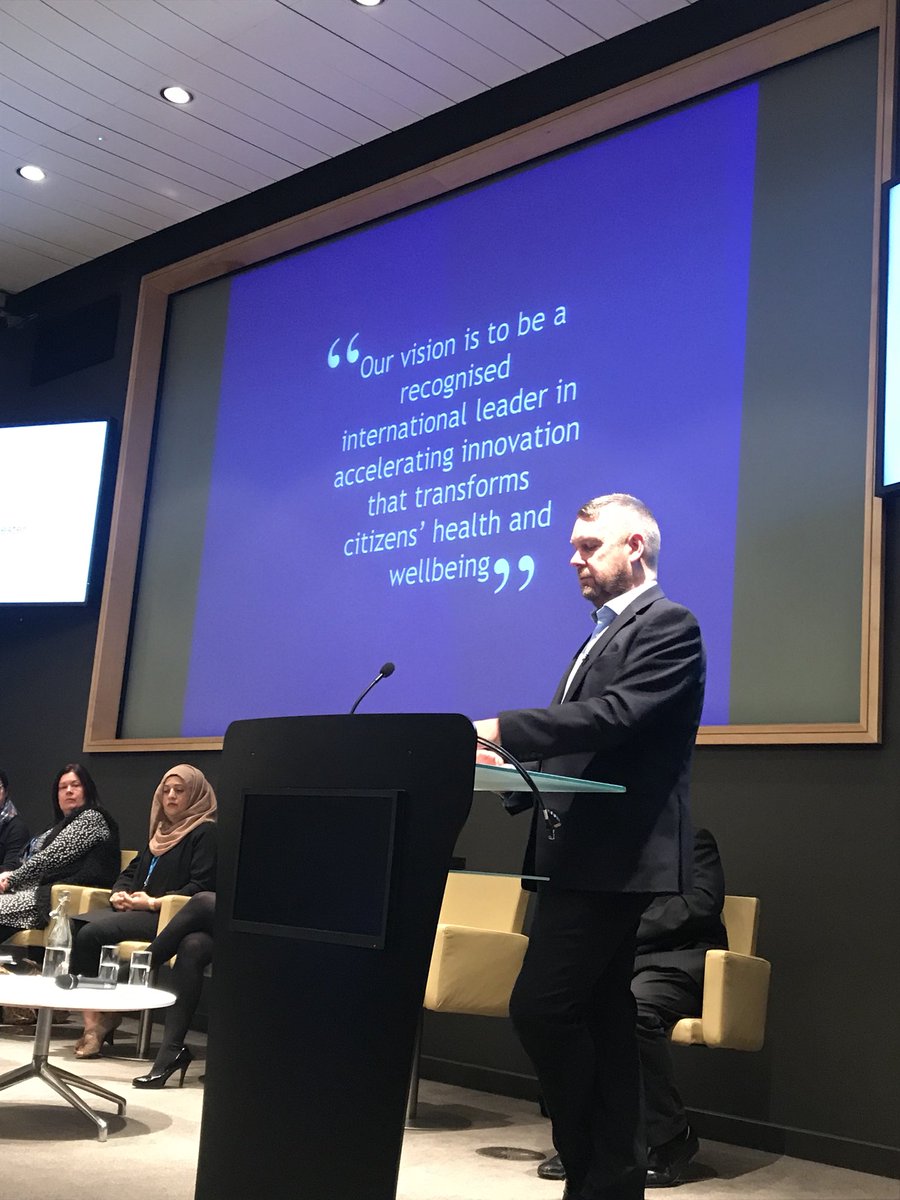 HealthInnovMcr's tweet photo. Our vision. Today supporting #business to work with NHS by enabling innovation to be discovered,  developed and deployed. @TRUSTECH_NHS @AlderleyPark https://t.co/KUl1sc0Xbl