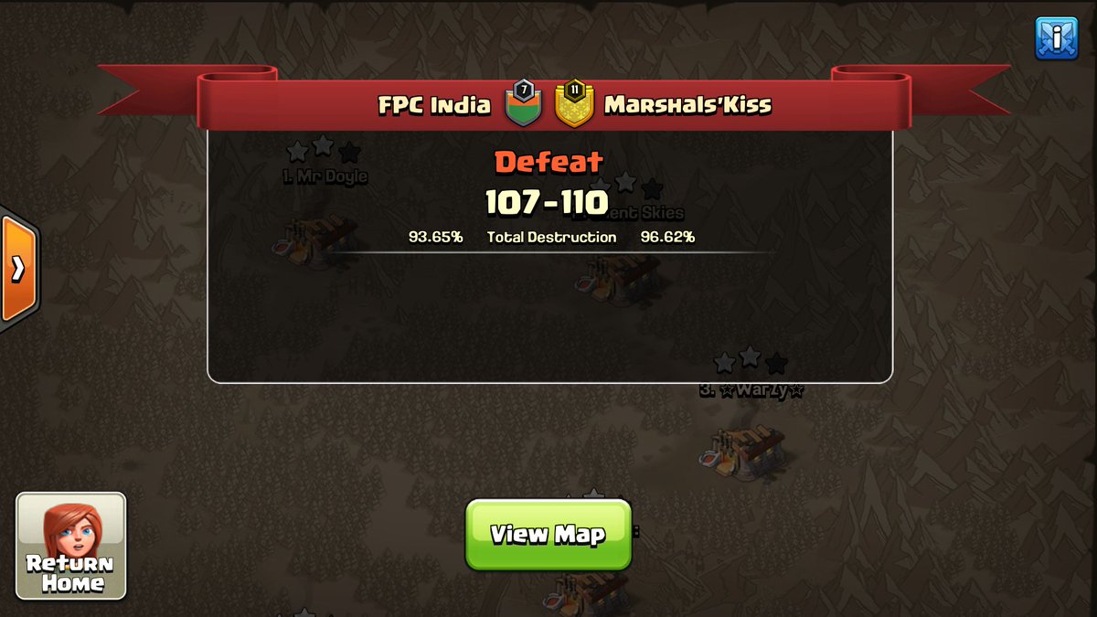 Akashhh04's tweet photo. Went 3/4 in this one too, the fail was a screen glitch that didn't let me switch between troops 😩 Good attempt at a comeback from our guys after that start from @HugelyStylish . Good war Hugo 👏🏼 https://t.co/EIEHOP47zU