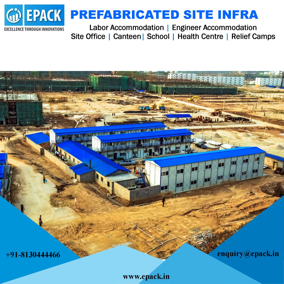 EPACKPrefab's tweet photo. #Khouse our newest product addition to the category of #siteinfrastructure. This #lowcosthousing solution is the best bet for creating a shelter for workers that is thermally insulated. 
Visit us at https://t.co/1eFadJh9YL
 #PrefabSiteInfra #Prefabricatedstructures https://t.co/E9xBV72Hdl