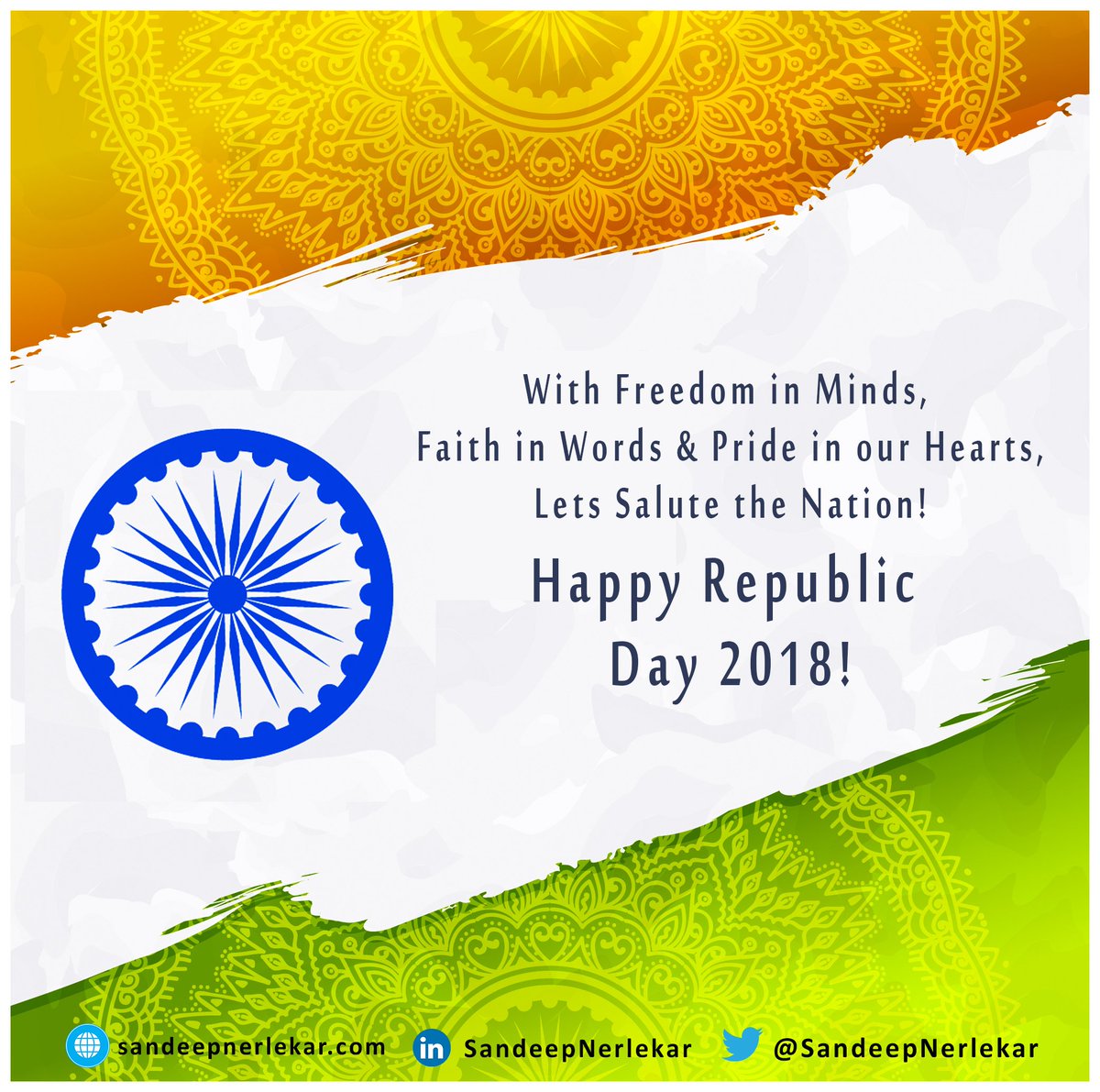 SandeepNerlekar's tweet photo. Wishing you all a Very Happy Republic Day! https://t.co/P3UmvB6RTo