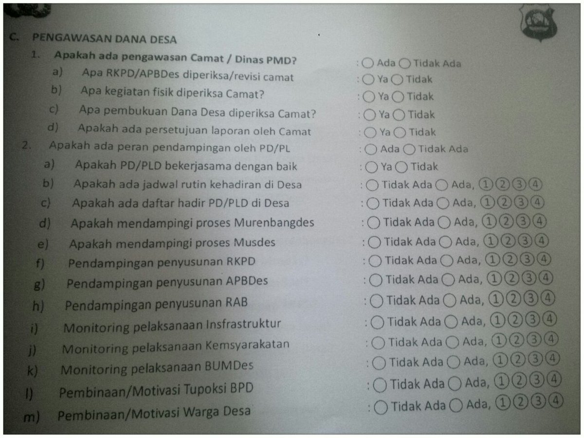 Muhamma68970512's tweet photo. bahan monev dr Polsek @tppindonesia @taufikmadjid71 @pendampingdesa_ @Dwirahm54473578 https://t.co/bhdaRNZ2F2