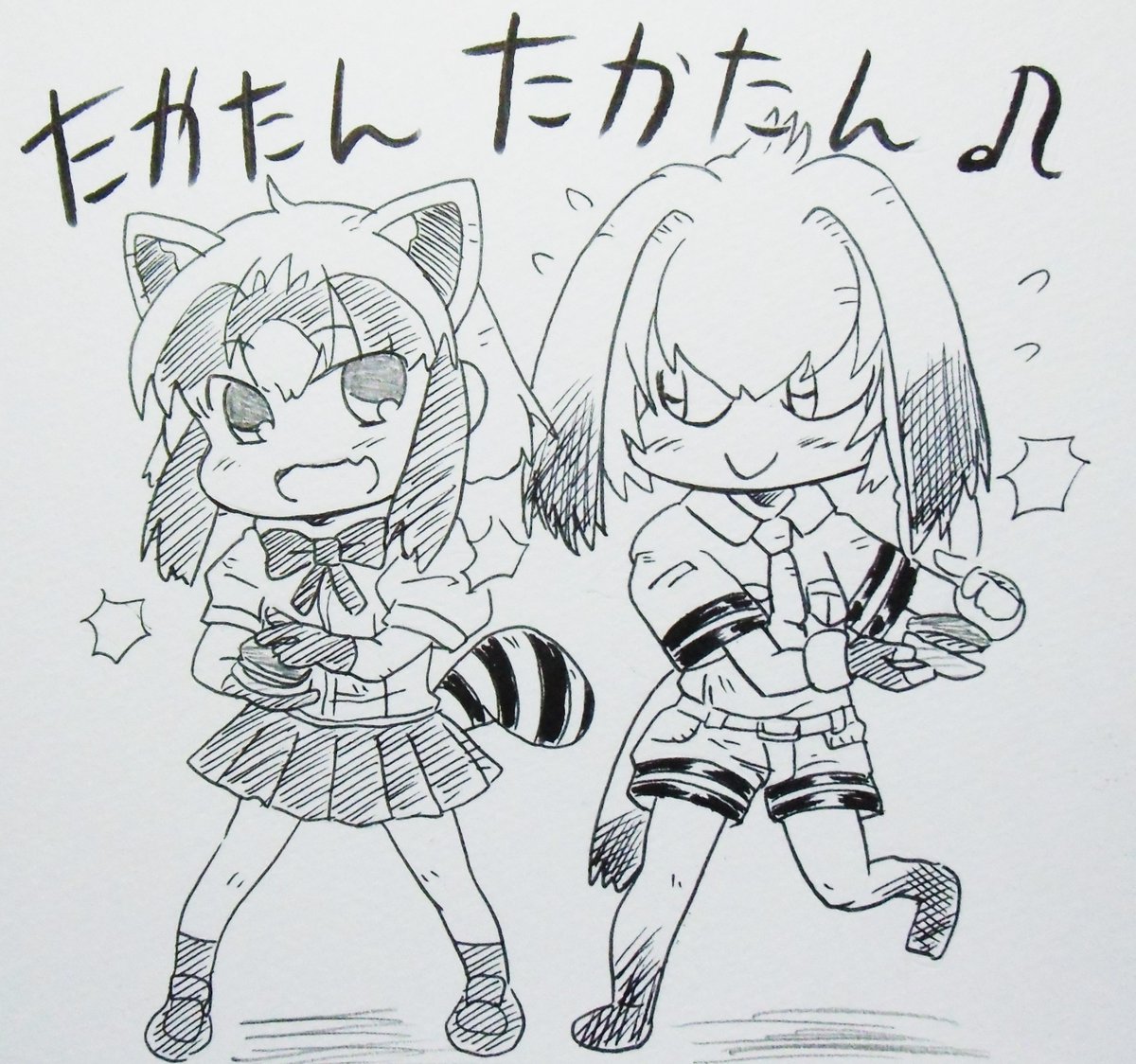 昨日の続き
ハシビロコウと仲良しになったアライさん
カスタネットでセッション!
#アライさん
#けものフレンズ 