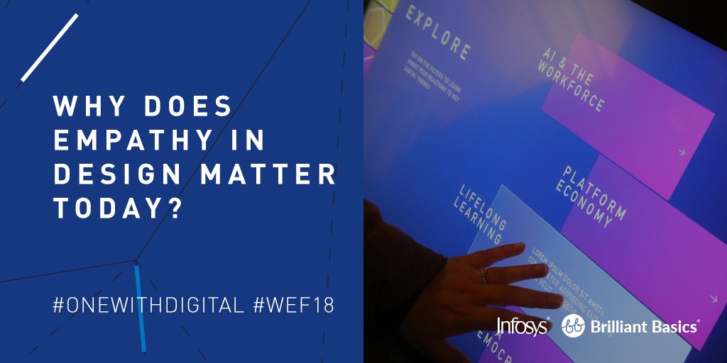 wongdoody_eu's tweet photo. Why does empathy in design matter today? Discover why, through our unique digital experience #OneWithDigital lab #WEF18 @Infosys https://t.co/iN63ip2NlH https://t.co/v1YU2kgJZ3