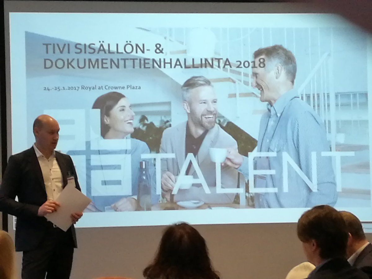 Risto Carlson avaa Sisällön- ja dokumenttienhallinta 2018 -seminaarin. Kohta kuulemme #GDPR #kokonaisarkkitehtuuri #sisällönhallinta #AlmaTalent #Tivi