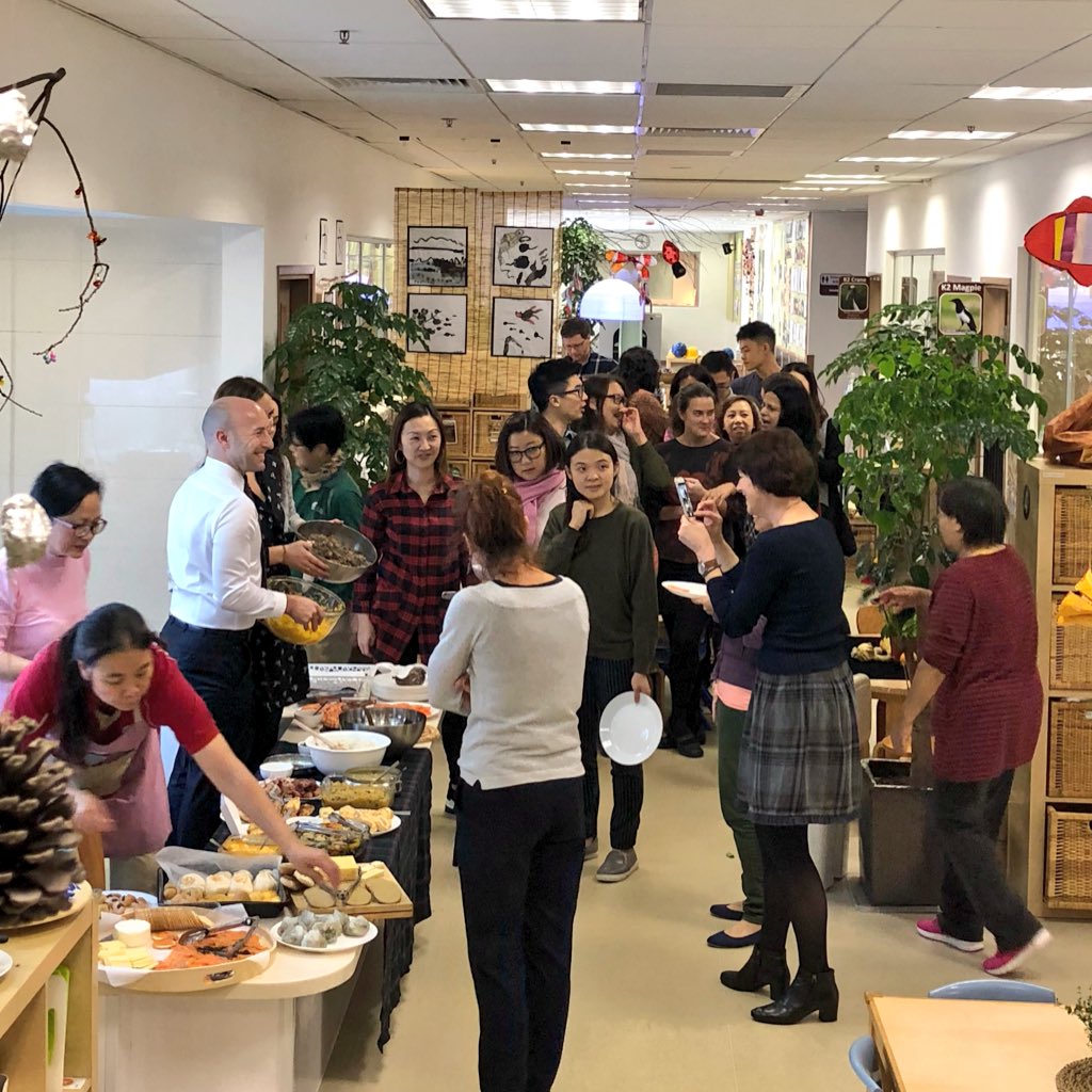 WuKaiSha's tweet photo. PROMOTING WELLBEING AT SCHOOL: Preparing and sharing food together helps us to stay connected, learn more about each other and relax! Thank you for a great lunch everyone! #esfice #Wellbeing https://t.co/awWv4xCJuL
