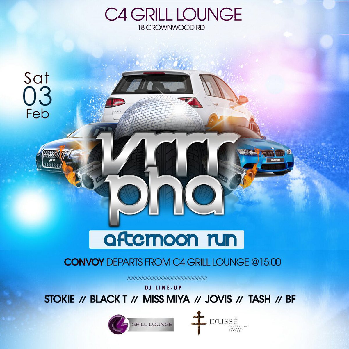 C4Grilllounge's tweet photo. Join us for our C4 afternoon run and showcase your ride on the 3rd of February 
#C4
#ExplosiveSaturdays
#VrrrPha https://t.co/ywqytUeP6g