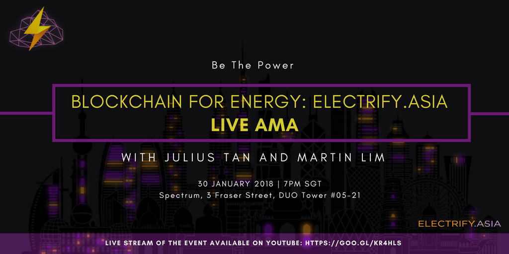 ElectrifyAsia's tweet photo. #ELECTRIFY is hosting our very first live AMA session on 30th Jan, at 7PM SGT!
It will be broadcasted here: https://t.co/TOKDF3SH5V
For those in Singapore, see you at the location in the invite.
More about the meet up here:
https://t.co/jqSeOPvVFz https://t.co/GH1ZpiHPHh