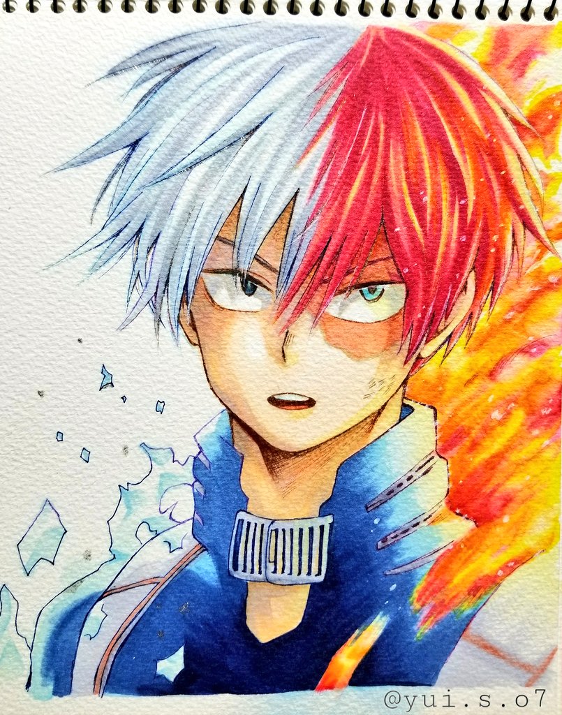 ❄轟焦凍🔥完成！ モノクロ絵を模写して、 カラーはオリジナル