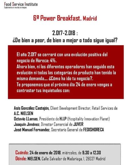 octallamas's tweet photo. ¿Quieres conocer las previsiones del sector #Horeca para este año? Hoy a las 9:30 horas las analizamos en el 6º Power Breakfast de #FoodServiceInstitute en @Nielsen_Spain con #Fedishoreca #Juver https://t.co/WPH2xN8ceZ https://t.co/hKOyAKy5p5