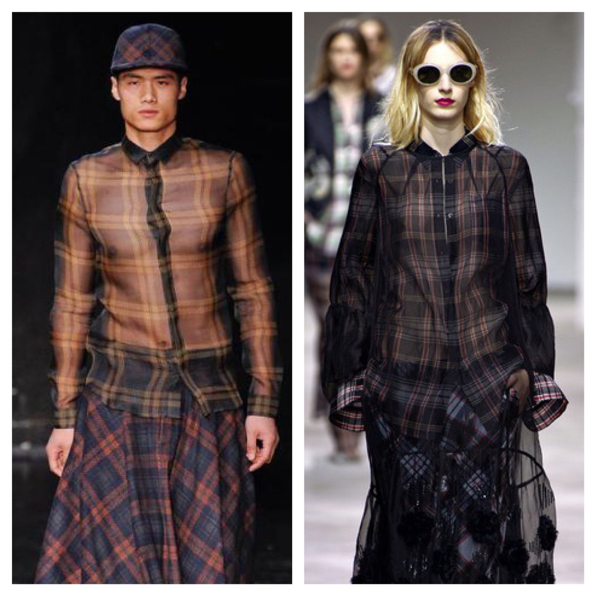InsideMood's tweet photo. FROM HIM: Qasimi, Fall 2012 Menswear || Dries Van Noten, Spring 2013 #qasimi #driesvannoten #fromhim #plaidskirt #sheerplaidshirt #fashioninspiration #insidethemood #inspiration #runwayshow https://t.co/iGqodsUB8Z