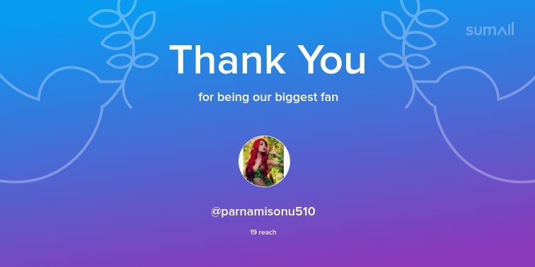 Our biggest fans this week: @parnamisonu510. Thank you! via sumall.com/thankyou?utm_s…