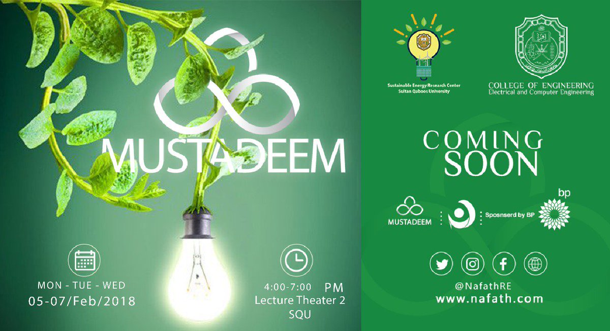 NafathRE's tweet photo. Our youth are tomorrow's leaders, so they must be invested for Oman 🇴🇲
#Mustadeem program is posting at #Sultan_Qaboos_University
https://t.co/sZPm5HKJ9v
Together Looking Forward to the #Future_Energy_Engineers https://t.co/BCcNWEiwfV