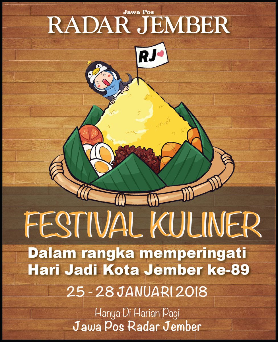radar_jember's tweet photo. Baca Radar Jember, Kamis 25 Januari 2018.
#festivalkuliner #festivalkulinerjember #kulinerjember #makananjember #radarjember #jember https://t.co/8W8Ij3O03x