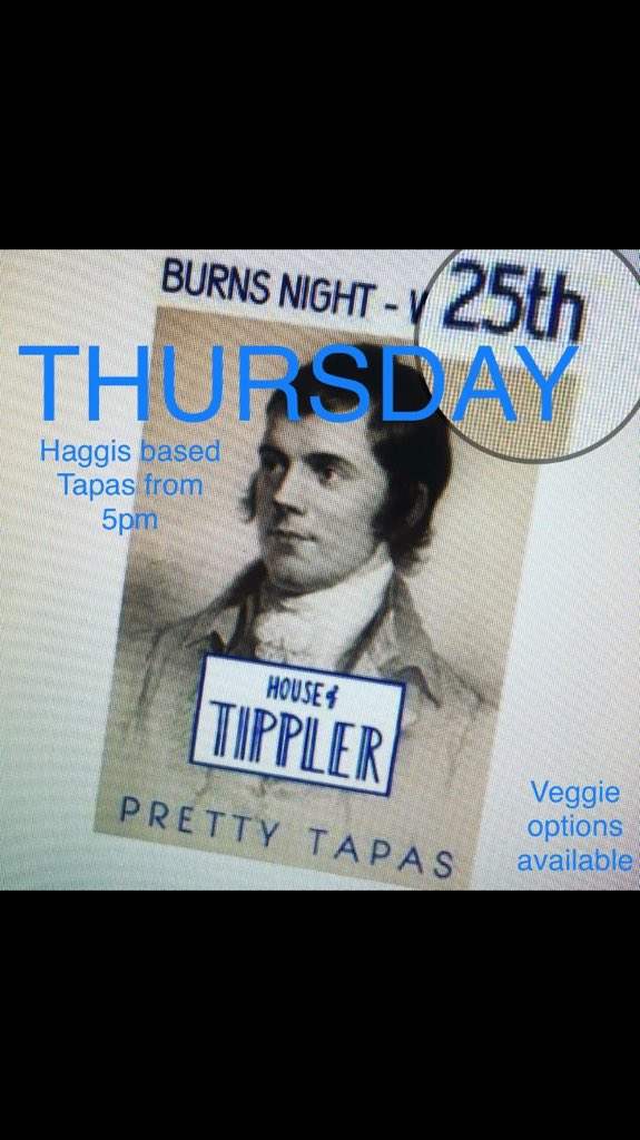 MrsTippler's tweet image. #BurnsNight supper @House_Tippler @PrettyTapas Thurs 25 Jan themed tapas and cocktails lots of whiskey based of course &amp;amp; deep fried mars bars! Come on down 😉🍸🥃🍴#Dulwich #supportlocal