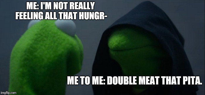 #wednesdaydeals #pitas #pitapit1960 #pitapithouston #doublmeat #memes #evilkermit #dollardeals