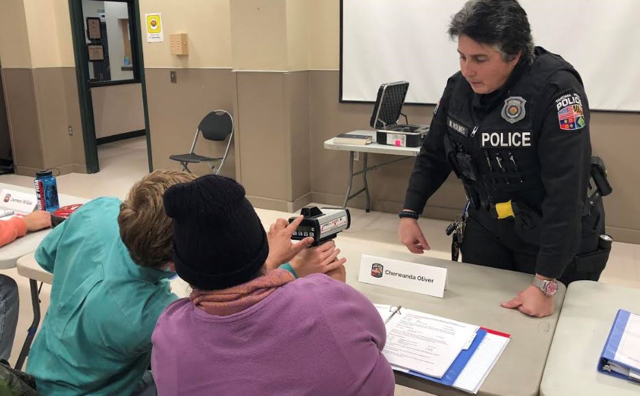 TakomaParkPD's tweet photo. Sgt. Holmes teaches the Academy about Traffic Law, incl. safety for officers and the persons pulled over, and then took them outside to walk them through a mock traffic stop. #TPPDCPA2018 #trafficlaw https://t.co/wLTXcAnA6f