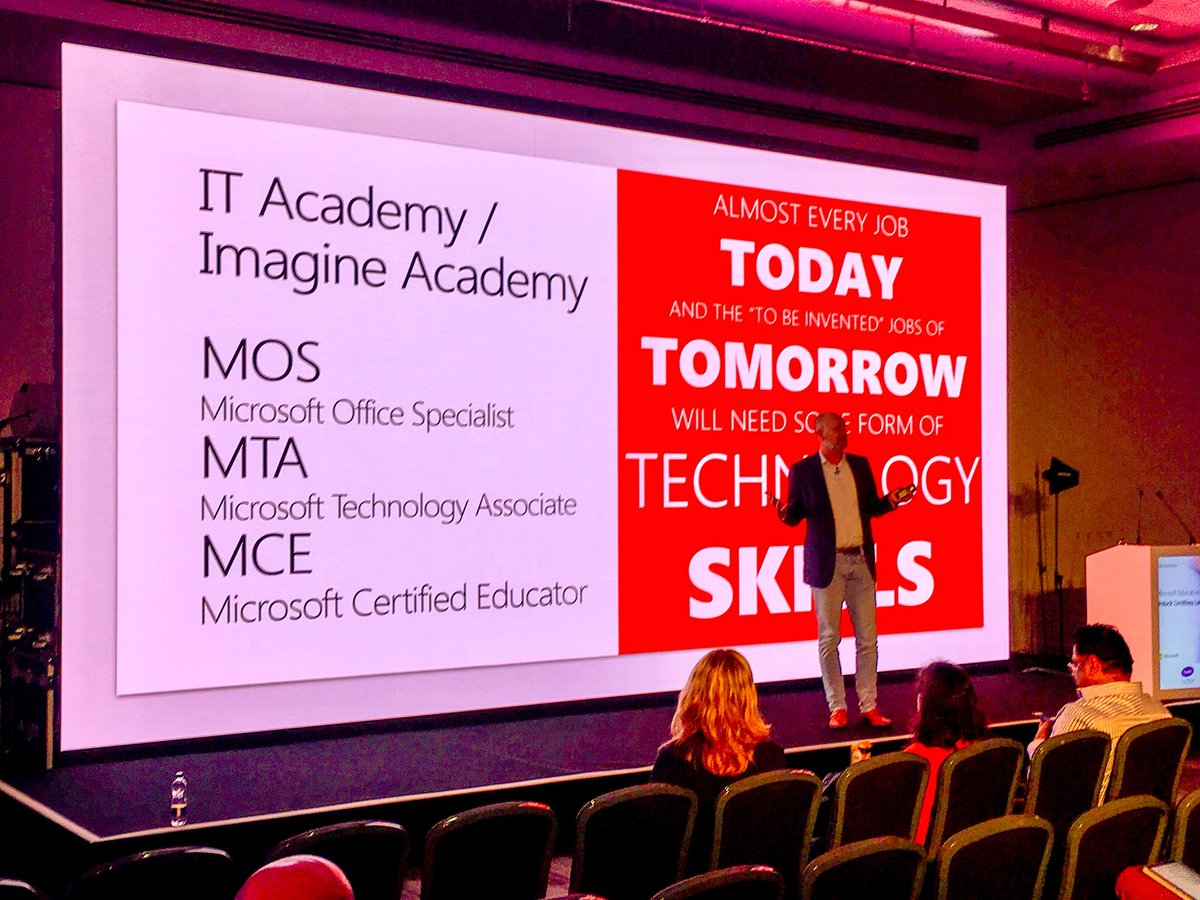 CharlesStork's tweet photo. SLBdiensten on stage at the Bett Show. @SLBdiensten @MicrosoftEDU #BETT2018 https://t.co/E6hbF2K8wm