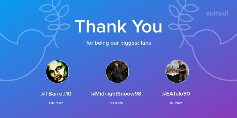 TWD_USA_'s tweet photo. Our biggest fans this week: @TBarrett10, @MidnightSnoow98, @EATelo30. Thank you! via https://t.co/HFvExrqi2C https://t.co/TwUqSkc6hh