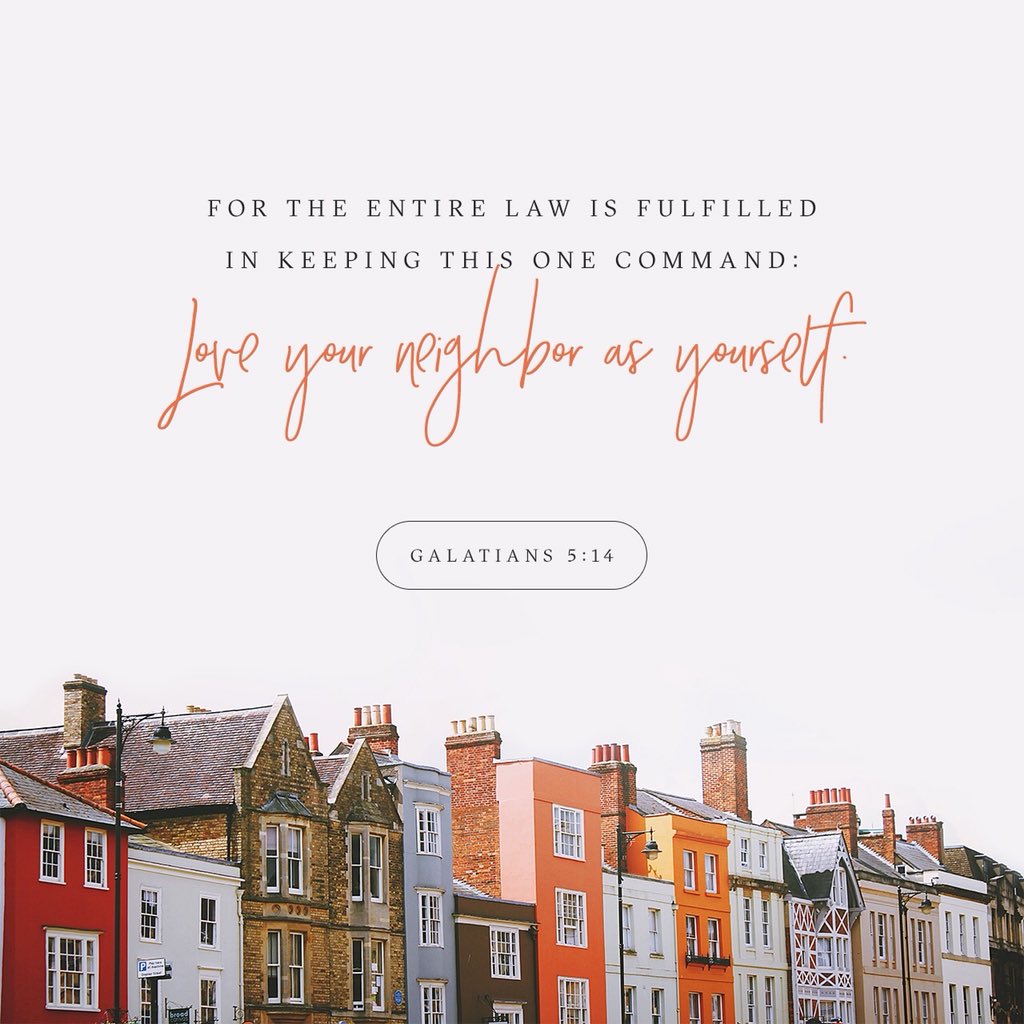 jrod_harris's tweet photo. Love is a command, and love requires both grace and truth. I’m reminded that I must intentionally love; it won’t come naturally at first. #foreveryone
“For the entire law is fulfilled in keeping this one command: “Love your neighbor as yourself.””
Galatians 5:14 https://t.co/y5LLVFIHhS