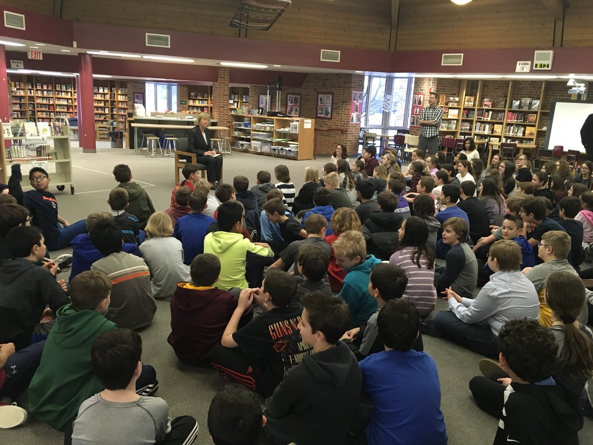 MrRummelhart's tweet image. Visit from Senator Julie Morrison #engage109 for 6th graders who wrote letters to public officials
