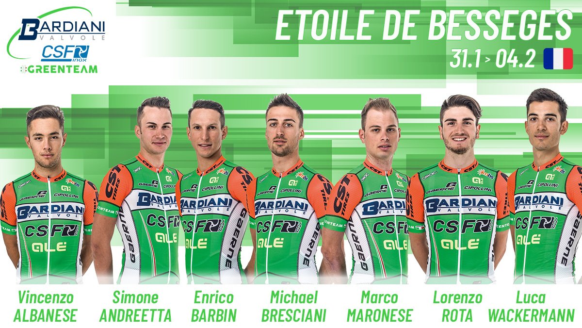 Tutto pronto per il debutto stagionale <a href="/Etoile_Besseges/">Etoile de Bessèges - Tour du Gard</a> 🇫🇷 La <a href="/Bardiani_CSF/">Bardiani-CSF 7 Saber</a> annuncia la formazione 📝 bardianicsf.com/news/pronti-pe… 🇬🇧 Ready for seasonal debut at <a href="/Etoile_Besseges/">Etoile de Bessèges - Tour du Gard</a>✌️ The #GreenTeam announces the roster 📝 bardianicsf.com/en/news/pronti…